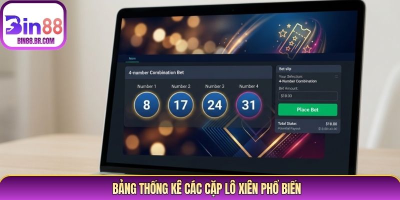 Bảng thống kê các cặp lô xiên phổ biến