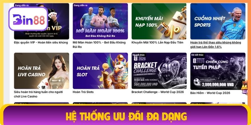 Hệ thống ưu đãi đa dạng