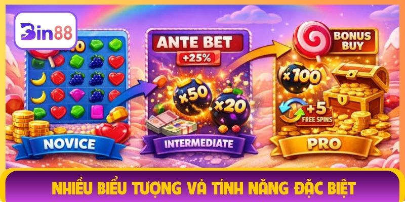 Nhiều biểu tượng và tính năng đặc biệt trong game